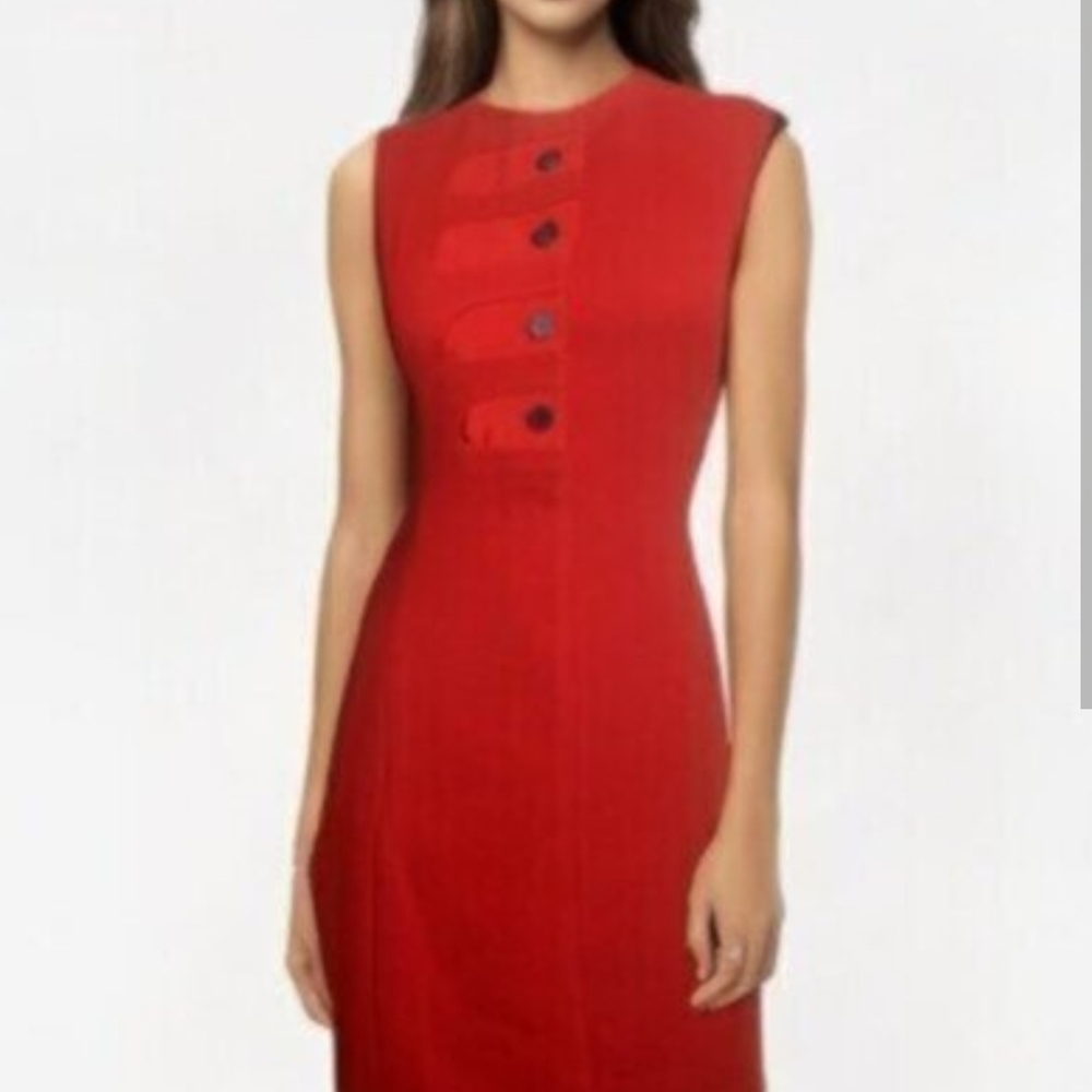 J. McLaughlin Red soft Polyester blend sleeveless shift dress sz 10 NWT Red